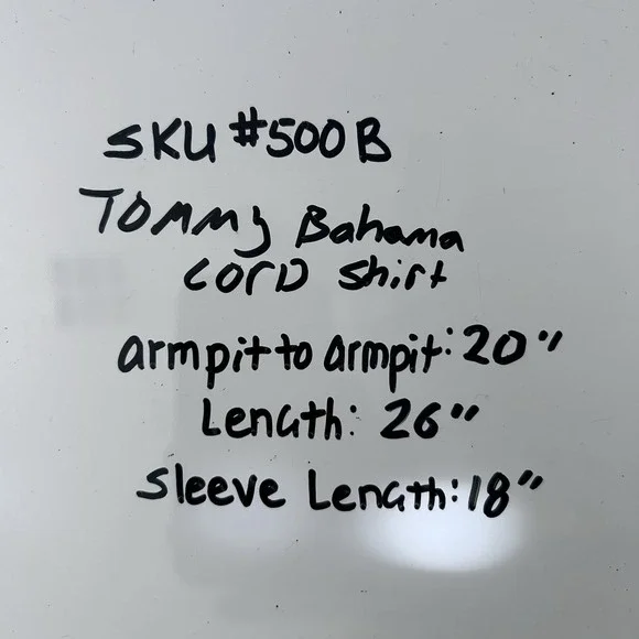 Tommy Bahama Coastline Cord Size Small Mens Blue Corduroy Embroidered Logo Shirt - Picture 11 of 11